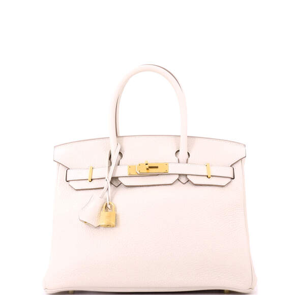 Hermes Handbags - Hermes Birkin 30 Light Clemence with Gold Hardware